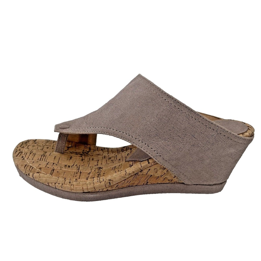 Donald Pliner Myrtle60 Mushroom Distressed Metallic Cork Wedge Sandals 8M NEW